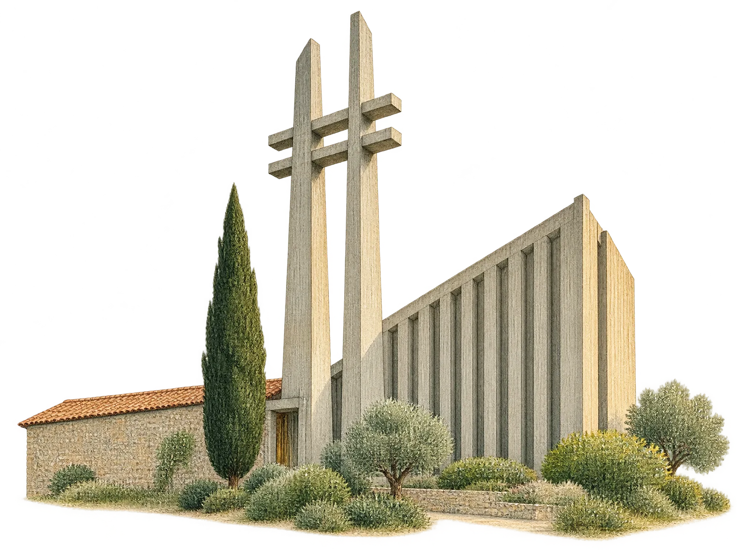 Ilustración de una iglesia