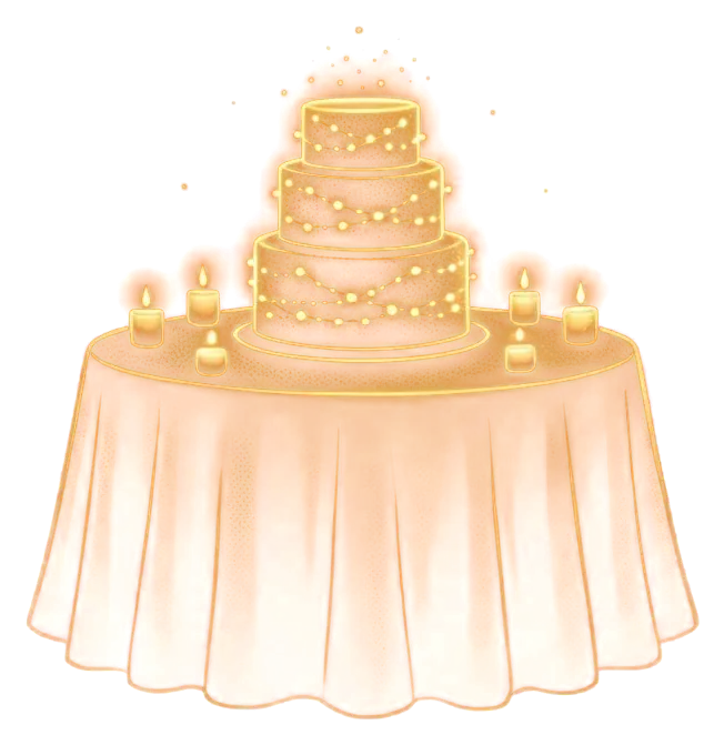 Mesa con tarta y velas encendidas