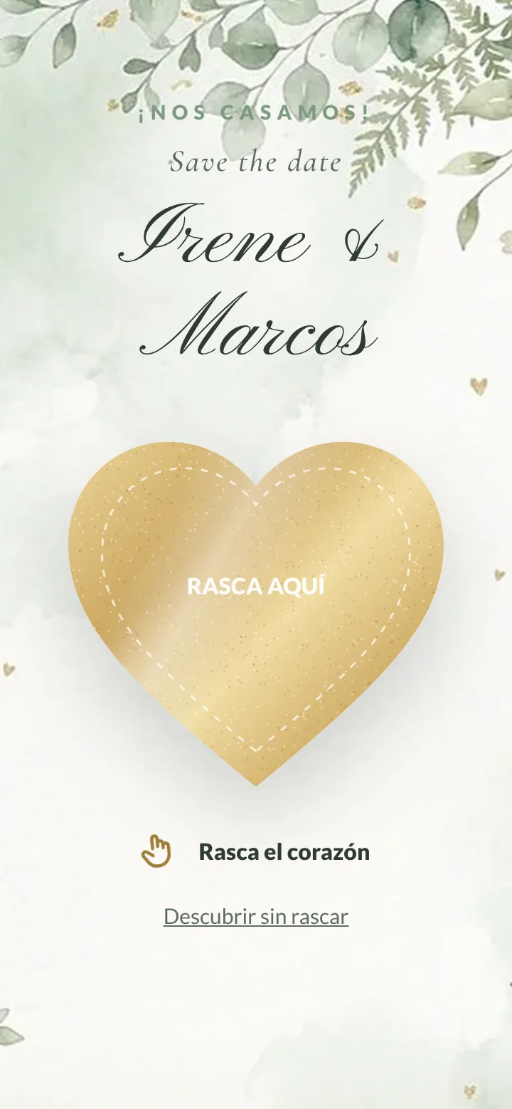 Portada de la plantilla Save the date